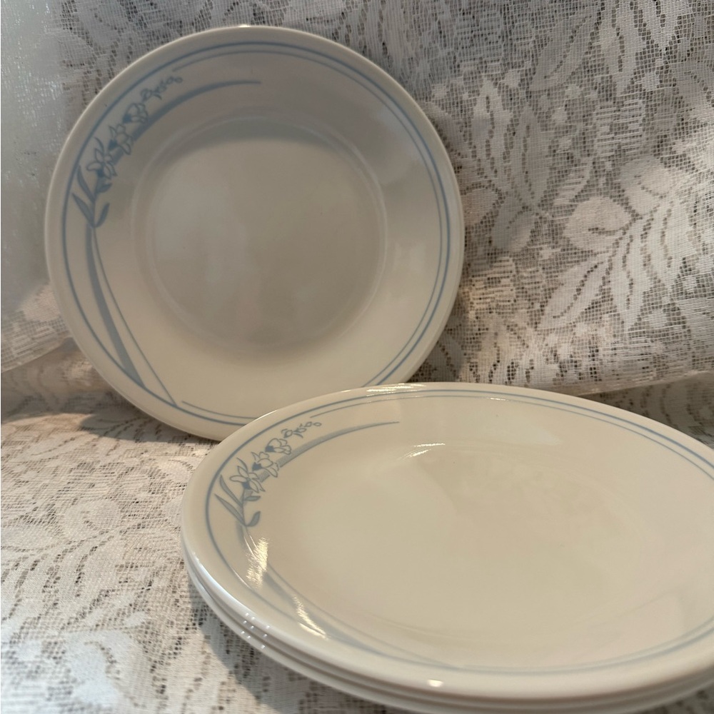 Corelle White and Blue Dinnerware Set